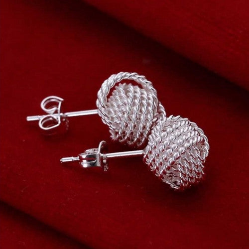 Sterling Silver Tennis Earring