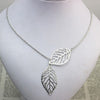 Women Double Leaf Necklace