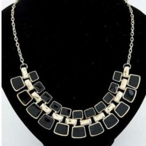 Long Plated Enamel Necklace