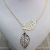 Women Double Leaf Necklace